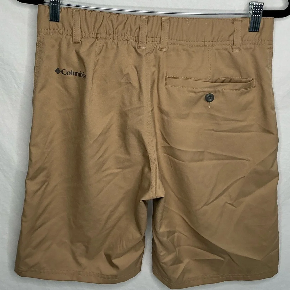 Columbia Shorts Mens Sz 30 Khaki Freezer Coil Chino Trail Fishing Hiking Outdoor